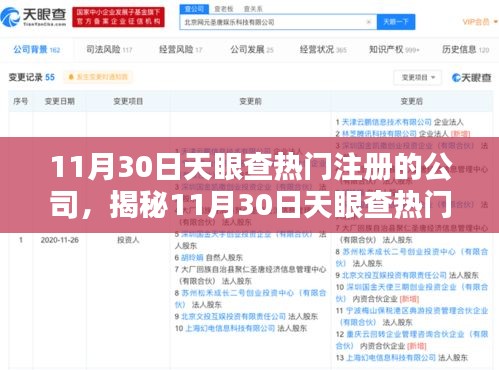 揭秘，11月30日天眼查热门注册公司背后的行业新动向与商业趋势观察