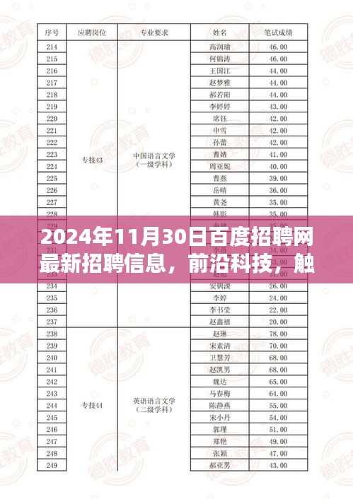 2024年百度招聘网最新招聘信息，前沿科技岗位深度解析与高科技产品展望