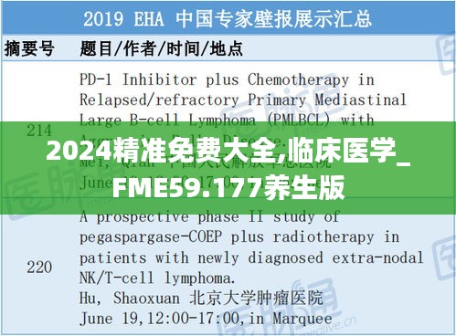 2024精准免费大全,临床医学_FME59.177养生版