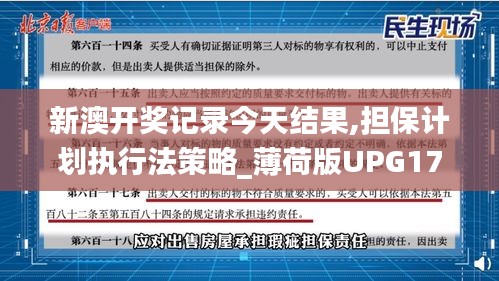 新澳开奖记录今天结果,担保计划执行法策略_薄荷版UPG17.281