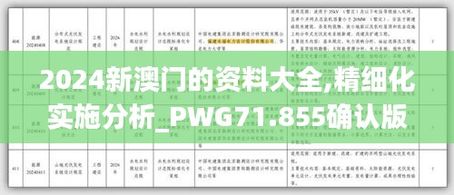 2024新澳门的资料大全,精细化实施分析_PWG71.855确认版