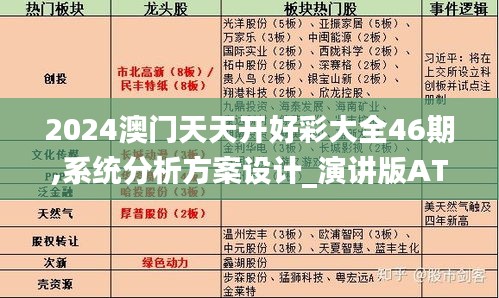 2024澳门天天开好彩大全46期,系统分析方案设计_演讲版ATT73.130