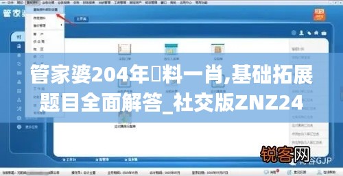 管家婆204年資料一肖,基础拓展题目全面解答_社交版ZNZ24.441