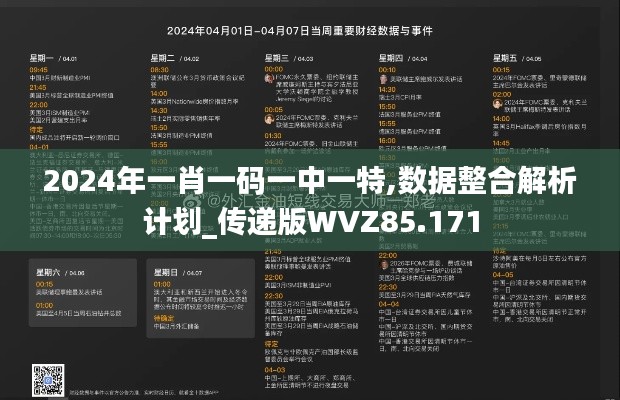 2024年一肖一码一中一特,数据整合解析计划_传递版WVZ85.171