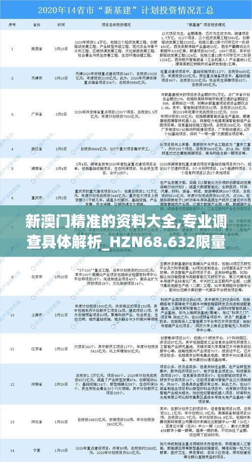 新澳门精准的资料大全,专业调查具体解析_HZN68.632限量版