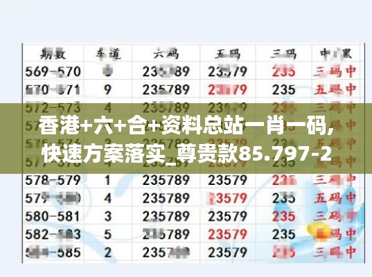 香港+六+合+资料总站一肖一码,快速方案落实_尊贵款85.797-2