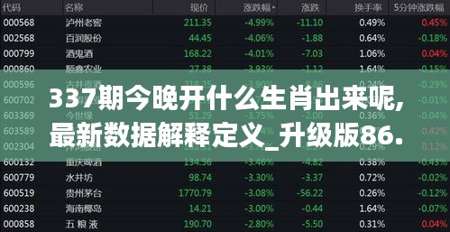 337期今晚开什么生肖出来呢,最新数据解释定义_升级版86.577-8