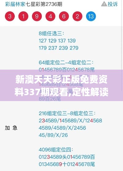 新澳天天彩正版免费资料337期观看,定性解读说明_探索版96.625-5