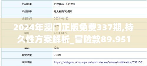 2024年澳门正版免费337期,持久性方案解析_冒险款89.951-2