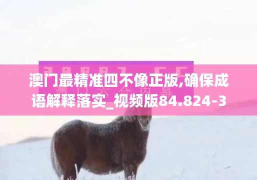 澳门最精准四不像正版,确保成语解释落实_视频版84.824-3