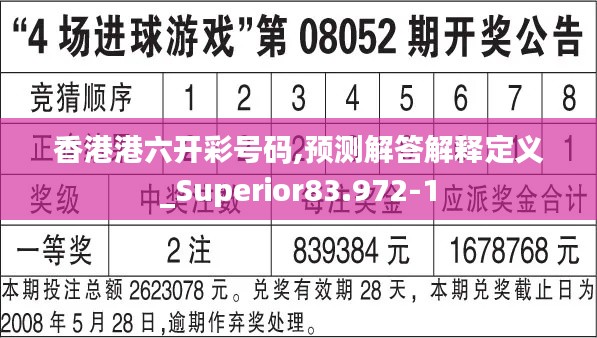 香港港六开彩号码,预测解答解释定义_Superior83.972-1