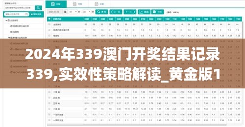 2024年339澳门开奖结果记录339,实效性策略解读_黄金版147.405-3