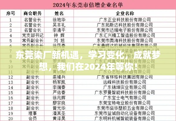 东莞染厂新机遇，学习变化，共创未来之梦——2024等你来！