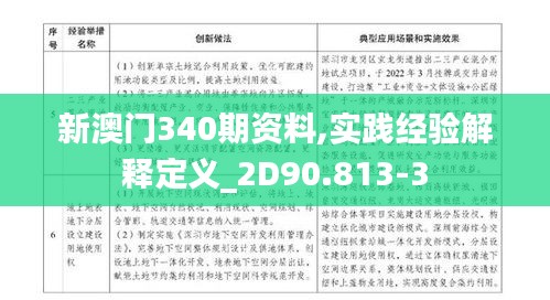 新澳门340期资料,实践经验解释定义_2D90.813-3