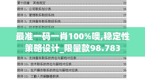 最准一码一肖100%噢,稳定性策略设计_限量款98.783