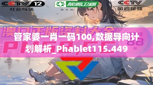 管家婆一肖一码100,数据导向计划解析_Phablet115.449