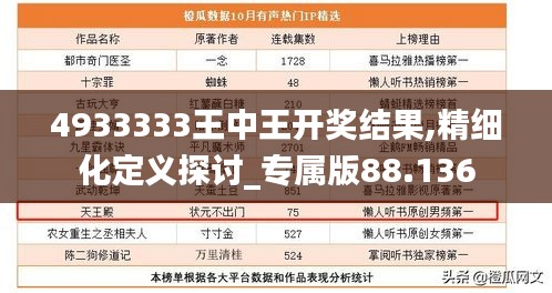 4933333王中王开奖结果,精细化定义探讨_专属版88.136