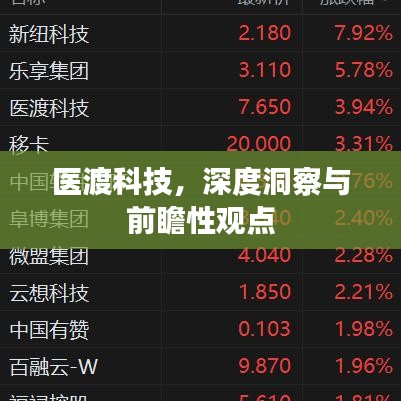 医渡科技，深度洞察与未来展望
