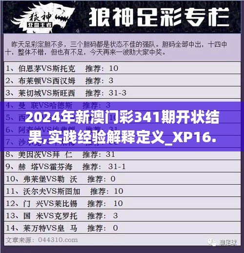 2024年新澳门彩341期开状结果,实践经验解释定义_XP16.712