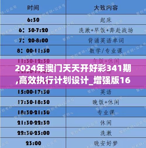 2024年澳门天天开好彩341期,高效执行计划设计_增强版16.302