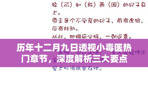 历年十二月九日透视小毒医，深度解析三大要点及热门章节回顾