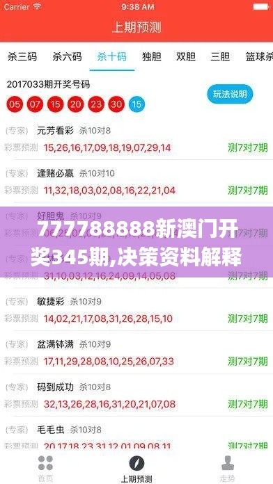 777788888新澳门开奖345期,决策资料解释落实_精英款7.180