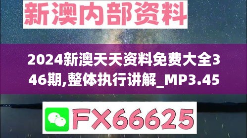 2024新澳天天资料免费大全346期,整体执行讲解_MP3.458