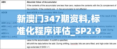 新澳门347期资料,标准化程序评估_SP2.977