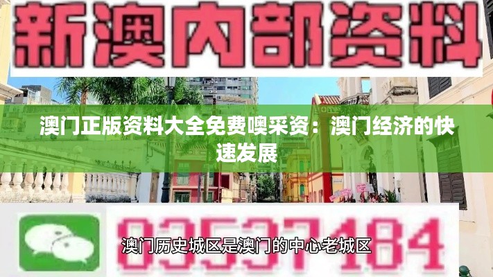 澳门正版资料大全免费噢采资：澳门经济的快速发展