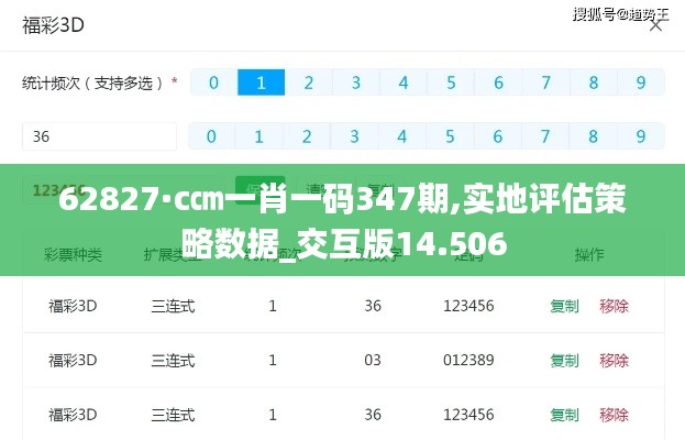 62827·c㎝一肖一码347期,实地评估策略数据_交互版14.506
