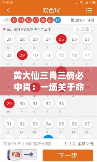 黄大仙三肖三码必中肖：一场关于命运的赌局