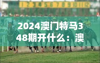 2024澳门特马348期开什么：澳门特马的全球吸引力