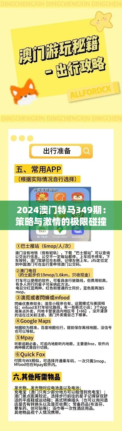 2024澳门特马349期：策略与激情的极限碰撞