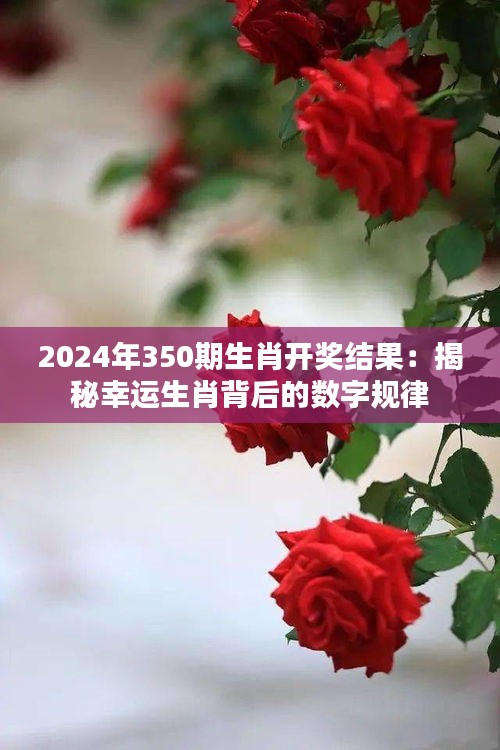 2024年350期生肖开奖结果：揭秘幸运生肖背后的数字规律