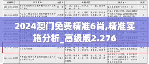 2024澳门免费精准6肖,精准实施分析_高级版2.276