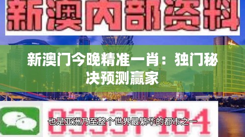 新澳门今晚精准一肖：独门秘决预测赢家