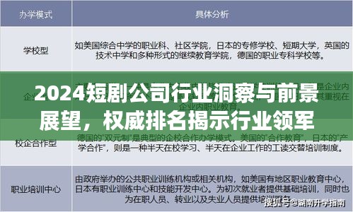 2024短剧公司行业洞察与前景展望，权威排名揭示行业领军者