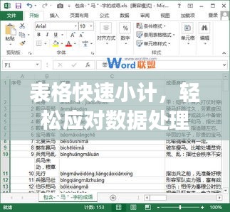 表格快速小计，轻松应对数据处理挑战，百度高效解决方案！