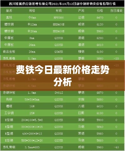 费铁今日最新价格走势分析