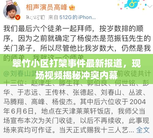 翠竹小区打架事件最新报道，现场视频揭秘冲突内幕