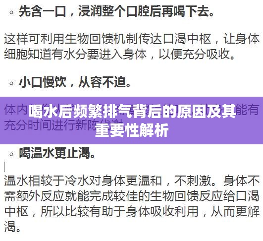 喝水后频繁排气背后的原因及其重要性解析